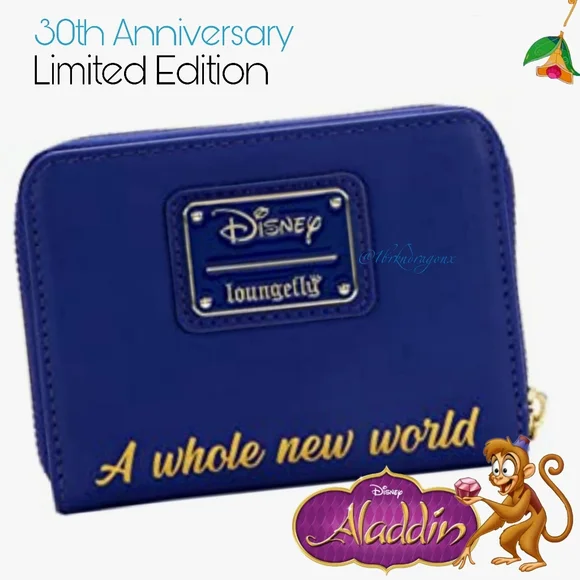 NWT Disney Anniversary Limited Edition Loungefly Backpack & Wallet Set Aladdin - Picture 13 of 16